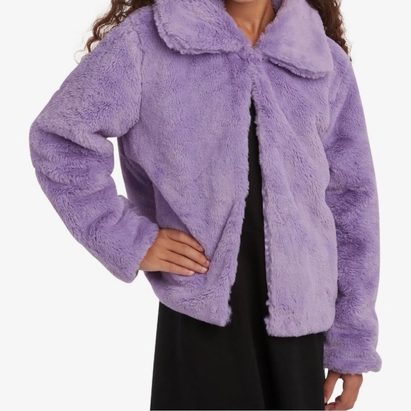 Urban Republic Plush Purple Kids Puffer Jacket - Picture 4 of 4